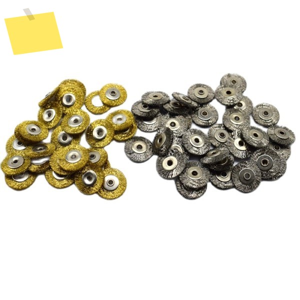 황동 브러시 철사 휠, 금속 녹 제거 쥬얼리 연마 빠우 기 회전 도구, 22mm, 100 개 제품 이미지