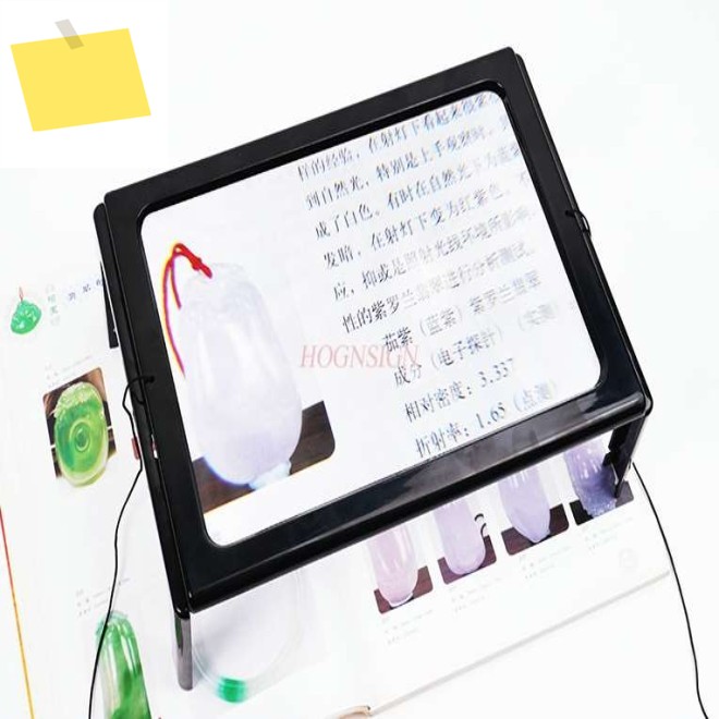 LED 탁상용 돋보기 장비, 대형 렌즈, 독서용 램프 포함, 노인 학생, 3 배 A4 제품 이미지