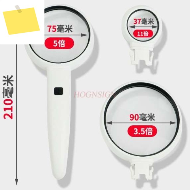 LED 조명이 있는 휴대용 확대경, 광학 투명 스탬프 서예 및 장비 제품 이미지