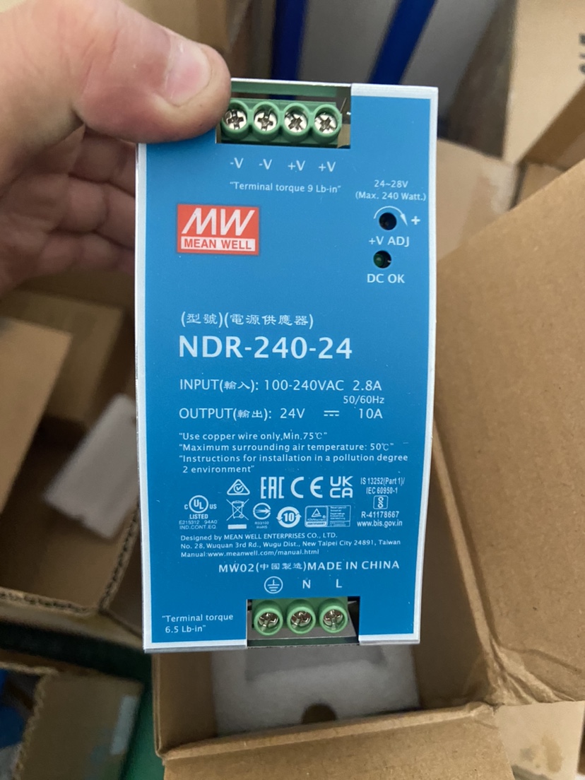 Mean Well NDR-240-24 전원 공급 장치 240W 24V 10A 정품 대만 제품 새 제품이며 원본입니다. 제품 이미지