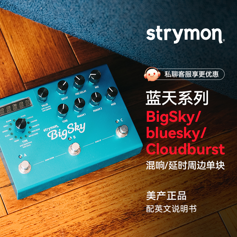 Strymon BigSky/bluesky/Cloudburst 시리즈 리버브 딜레이 이펙트 페달 제품 이미지