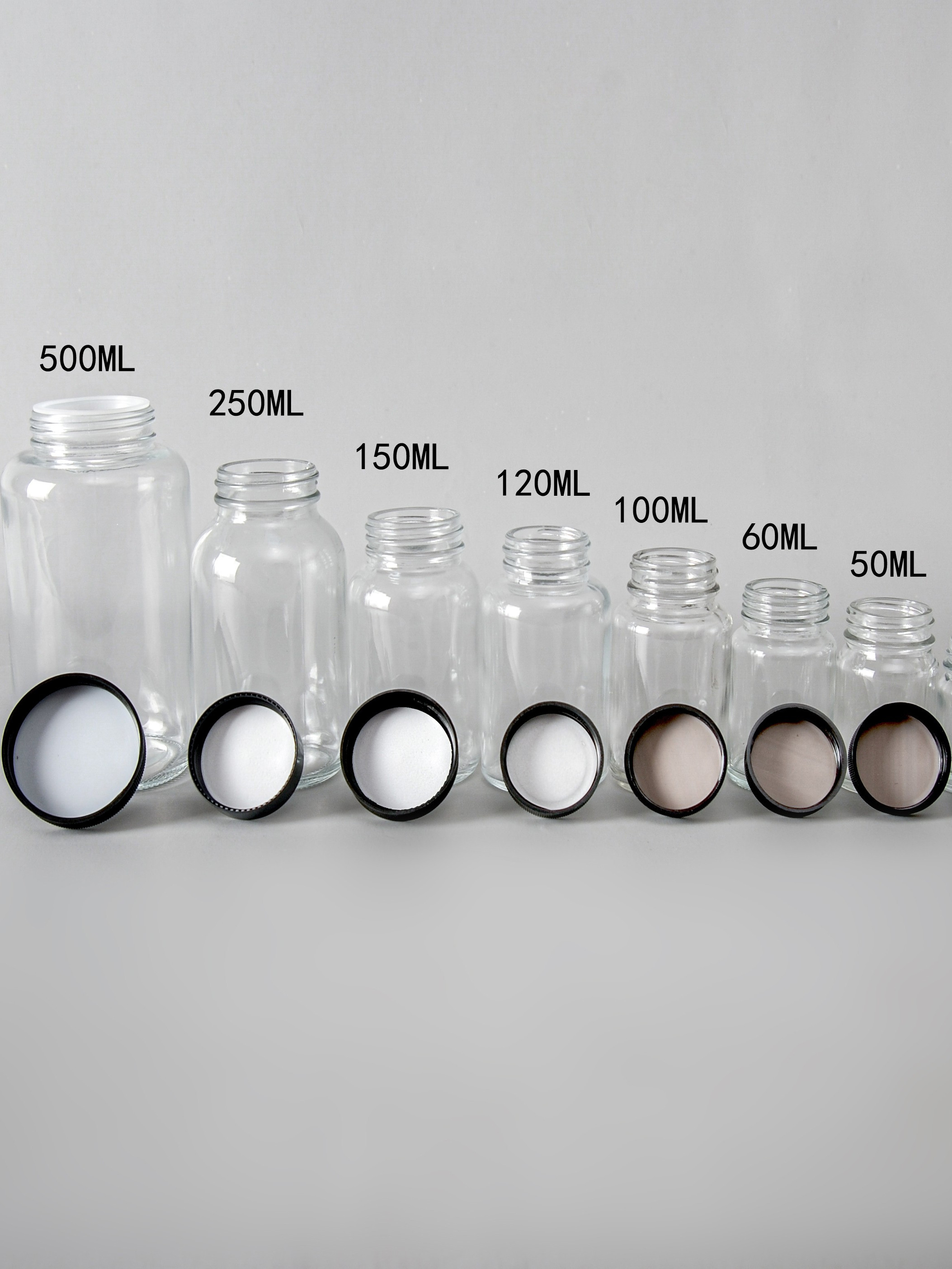 100ml 투명 광구 유리병 60ml 시약병 30ml 안료병 대구경 페인트병 제품 이미지