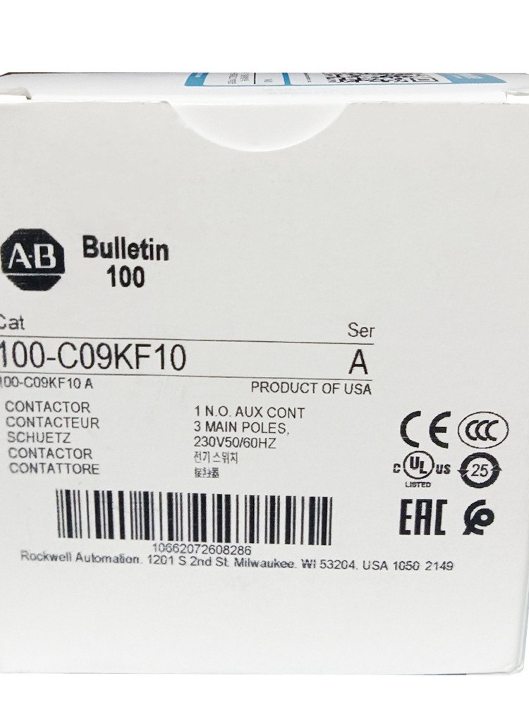 Rockwell AllenBradley 100C09KF10 접촉기 새 제품 이미지