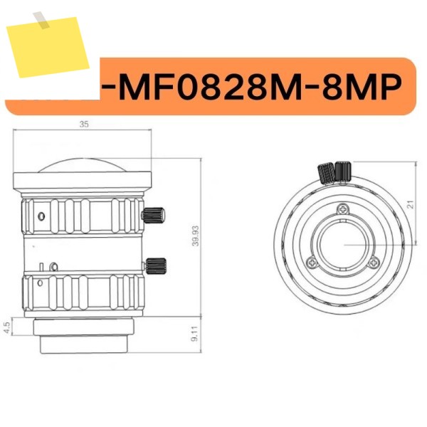 신품 MVL-MF0828M-8MP 렌즈 8mm 초점 거리 800만 23인치 Hikvision FA 산업용 C 포트 있음 가능 제품 이미지