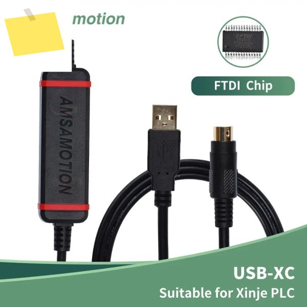 AMSAMOTION USB-XC Xinje XC1 시리즈 PLC USB-RS232 FTDI 칩에 적합한 금매끼 고속 프로그래밍 케이블 제품 이미지