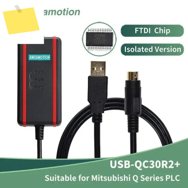 고속 FTDI 칩 어댑터 USB-QC30R2+ 다운로드 라인 적합한 Mitsubishi Q 시리즈 PLC 프로그래밍 케이블 제품 이미지
