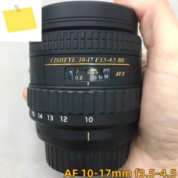 Tokina AF10-17mm f3.5-4.5 fisheye, Nikon DSLR 카메라 AF 용 하프 프레임 렌즈 98% 새 원본 제품 이미지