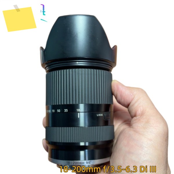95% 새 제품 컬러 18-200mm f3.5-6.3 Di III VCB001 렌즈, 손떨림 방지 기능 탑재, 소니 E-마운트 제품 이미지