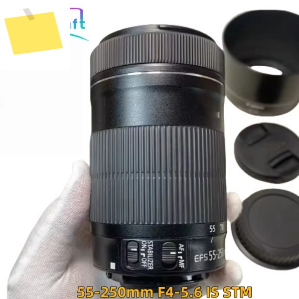 98% 새 EF-S 55-250mm F4-5.6 IS STM 렌즈 캐논 77D 550D 망원 줌 제품 이미지