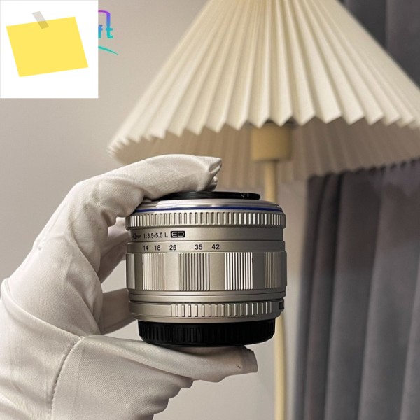 올림푸스 M.ZUIKO DIGITAL ED 14-42mm F3.5-5.6 오토포커스 렌즈, M43 마운트, 실버 버전, 98% 새 상품 제품 이미지