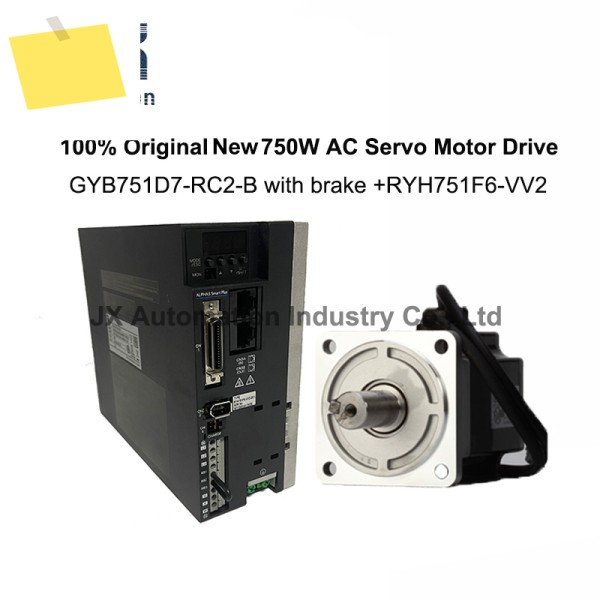 100% AC 서보 모터 GYB751D7-RC2-B, 브레이크 및 드라이브 RYH751F6-VV2 포함, 750W 3000rmin 4.9A 제품 이미지