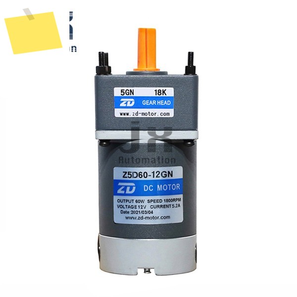 24V 60W DC 브러시드 기어 모터 Z5D60-24GN-18S+5GN15K 5GN18K 헤드12mm 샤프트 포함 제품 이미지