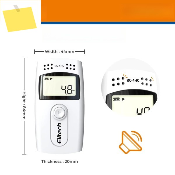 RC-4HC USB 온도 및 습도 데이터 로거 16000 포인트 기록 용량 PDF 보고서 제품 이미지