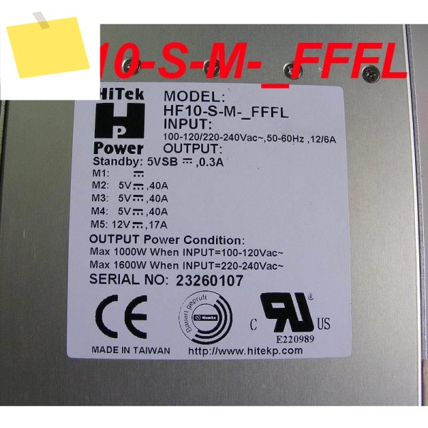 95% 새 제품 HiTek Power 5V 40A 12V 17A 전원 공급 장치 HF10-S-M-_FFFF 1개 제품 이미지