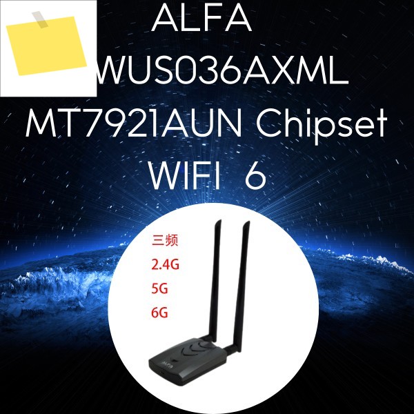대만산 ALFA AWUS036AXML MT7921AUN WIFI 6E 트라이 밴드 네트워크 카드 제품 이미지