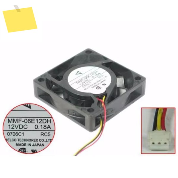 MMF-06E12DH RC5 서버 냉각 선풍기, DC 12V, 0.18A, 60x60x15mm, 3 선 제품 이미지