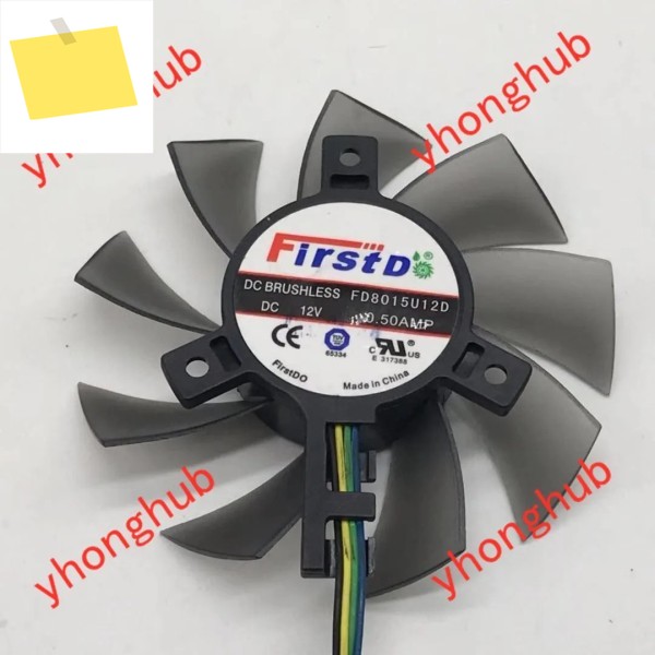 Firstd FD8015U12D GT740 650Ti EAH6770 DC 12V 0.50A 4-와이어 서버 냉각 선풍기 제품 이미지