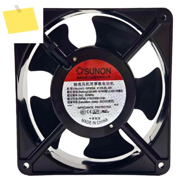 SUNON DP203A 2123LBL.GN AC 220V 120x120x38mm 2-와이어 서버 냉각 팬 제품 이미지