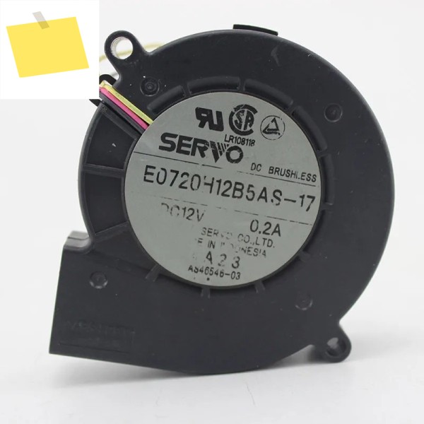 서보 E0720H12B5AS-17 서버 냉각 선풍기, DC 12V, 0.2A, 70x70x20mm, 3 선 제품 이미지
