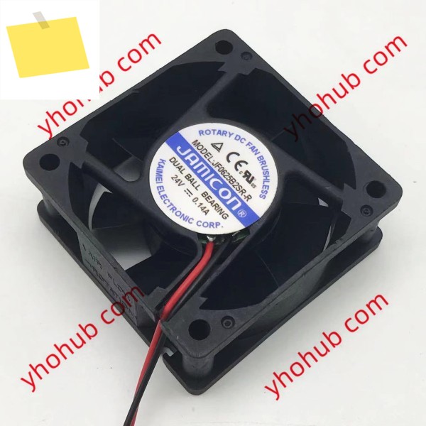 Jamicon JF0625B2SR-R DC 24V 0.14A 60x60x25mm 2선 서버 냉각 팬 제품 이미지
