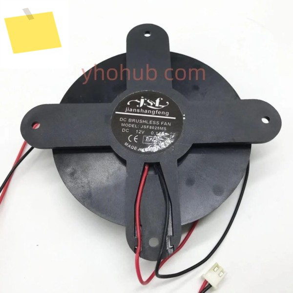 JSF8025MS 2 선 서버 냉각 선풍기, DC 12V, 0.14A, 106x106x25mm 제품 이미지