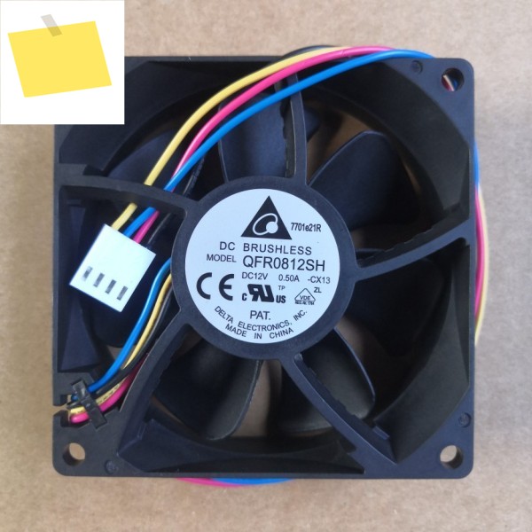 델타 일렉트로닉스 QFR0812SH CX13 DC 12V 0.50A 80x80x25mm 4-와이어 케이스 냉각 팬 제품 이미지