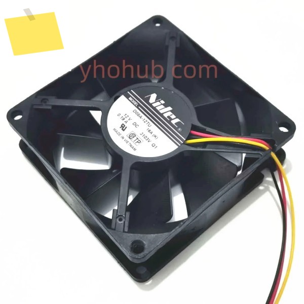 Nidec D08A-12TU 냉각 선풍기, 3 선 서버, 16A DC 12V, 0.19A, 80x80x25mm 제품 이미지