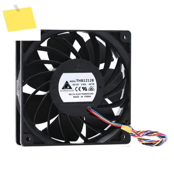 델타 전자 냉각 선풍기, 4 선 서버, THB1212B, AC70, DC 12V, 3.00A, 120x120x25mm 제품 이미지