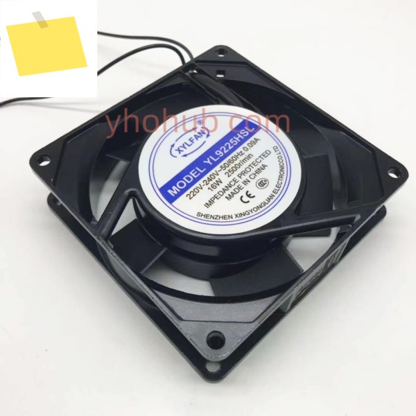 XYLFAN YL9225HSL AC 220V 0.09A 92x92x25mm 2선 서버 냉각 팬 제품 이미지