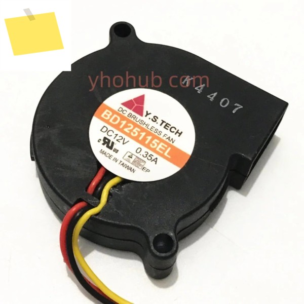 Y.S TECH BD125115EL DC 12V, 0.35A, 50x50x15mm, 3 와이어 서버 냉각 선풍기 제품 이미지