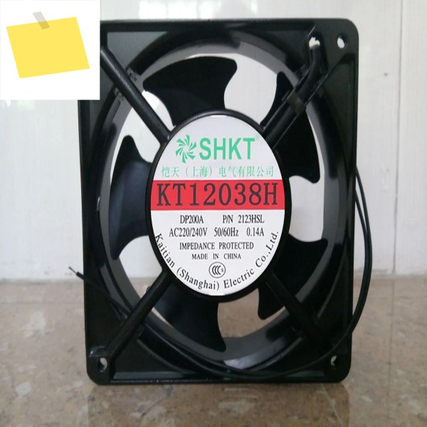 SHKT 2 와이어 서버 냉각 선풍기, KT12038H AC 220V, 0.14A, 120x120x38mm 제품 이미지