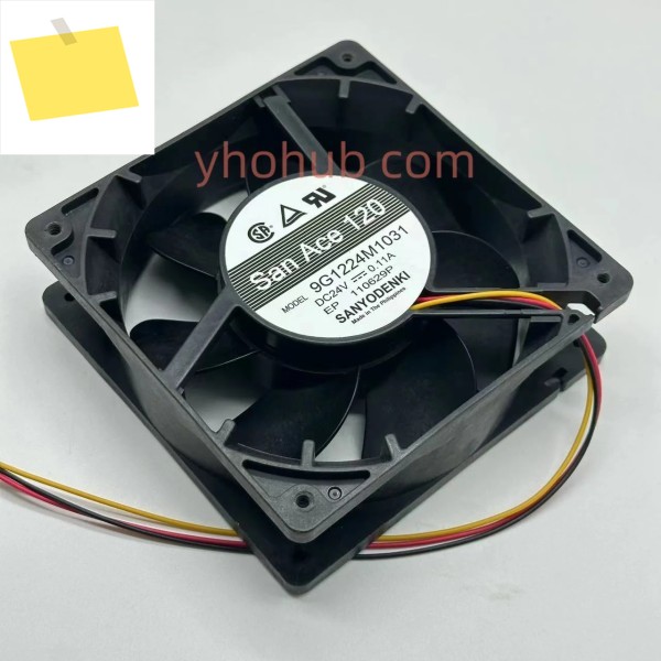 SANYO Denki 서버 냉각 선풍기, DC 24V, 0.11A, 120x120x38mm, 3 9G1224M1031 제품 이미지
