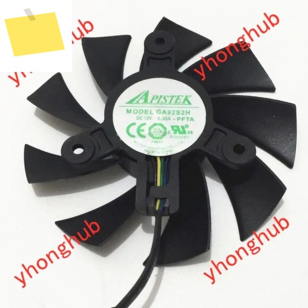 APISTEK GA92S2H PFTA DC 12V 0.35A 직경 C.T.C 프레임리스 서버 선풍기, 87mm, 4 와이어 제품 이미지