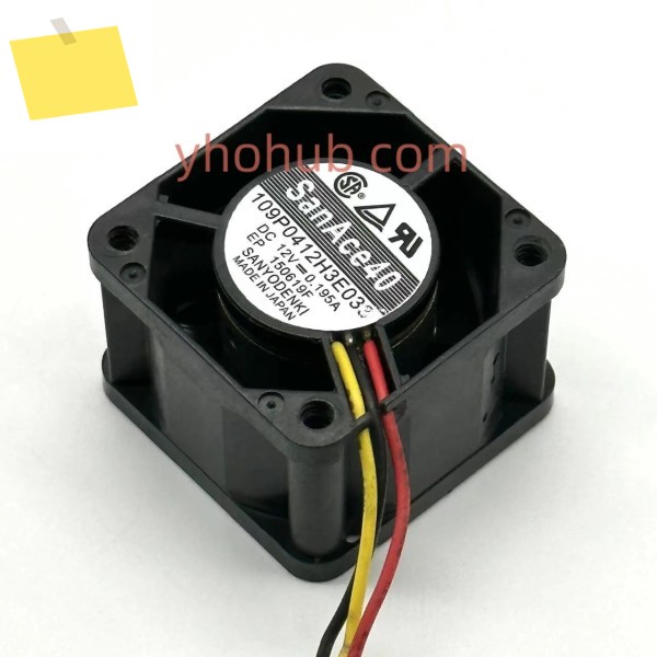 Sanyo Denki 3 선 서버 냉각 선풍기, 109P0412H3E033 DC 12V, 0.195A, 40x40x28mm 제품 이미지