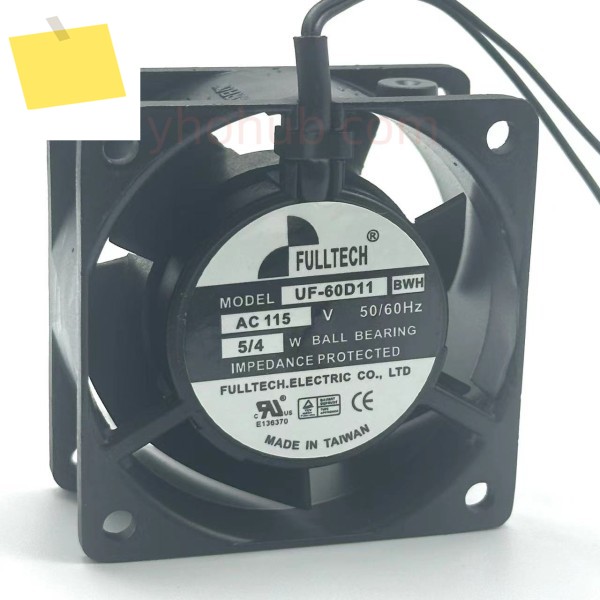 FULLTECH UF60D11 BWH 서버 냉각 팬 AC 115V 54W 60x60x30mm 2선 제품 이미지