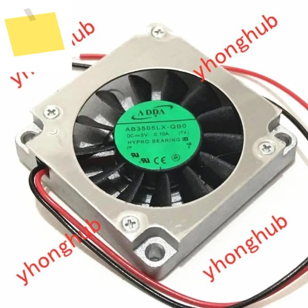 ADDA AB3505LX-QB0 2 와이어 서버 냉각 선풍기, DC 5V, 0.10A, 35X35X07mm 제품 이미지
