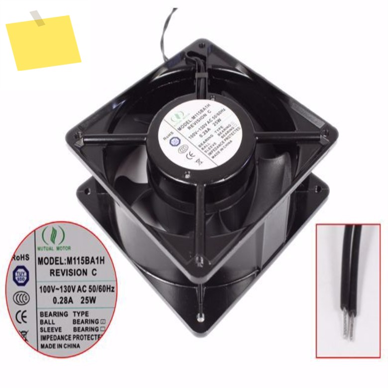 상호 M115BA2H AC 100V-130V 220V 120x120x38mm, 2 선식 서버 냉각 팬 제품 이미지