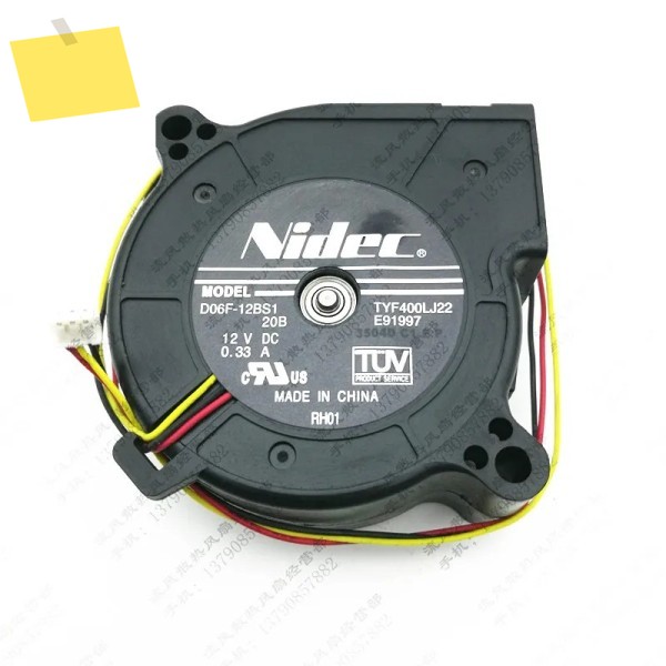 Nidec D06F-12BS1 서버 냉각 선풍기, DC 12V, 0.33A, 60x60x25mm, 20B 제품 이미지