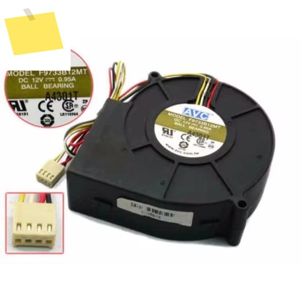 AVC 3 선 서버 냉각 선풍기, F9733B12MT, DC 12V, 0.95A, 97x94x33mm 제품 이미지