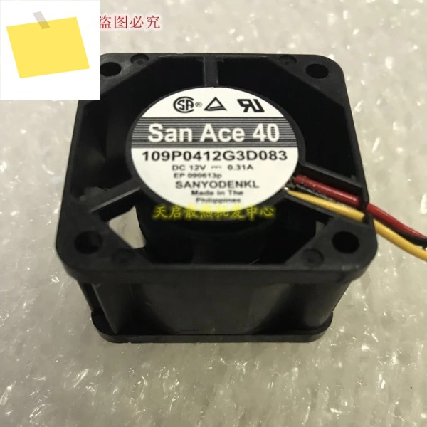 Sanyo Denki 서버 냉각 선풍기, DC 12V, 0.31A, 40x40x28mm, 109P0412G3D013 제품 이미지