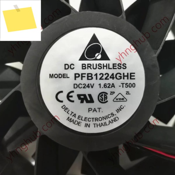 Delta Electronics PFB1224GHE T500 DC 24V 1.62A 120x120x38mm 2선 서버 냉각 팬 제품 이미지