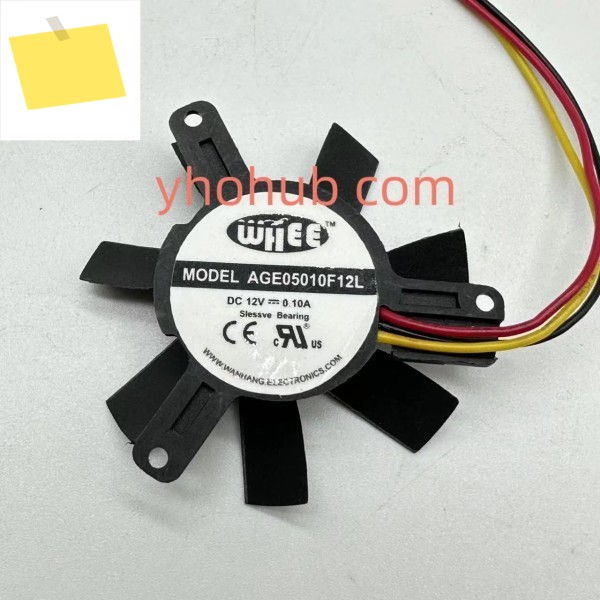 WHEE AGE05010F12L DC 12V 0.10A 직경 47mm 홀 C.T.C 39mm 3 와이어 서버 냉각 선풍기 제품 이미지