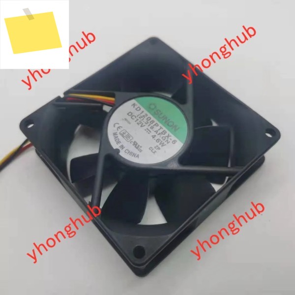 SUNON KD1208PTBX-6 2.318.AF.GN DC 12V 0.38A 80x80x25mm 3선 서버 냉각 팬 제품 이미지