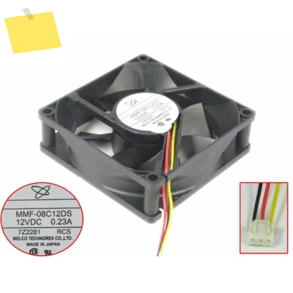 Melco MMF-08C12DS 서버 냉각 선풍기, DC 12V, 0.23A, 80x80x25mm, 3 선 제품 이미지