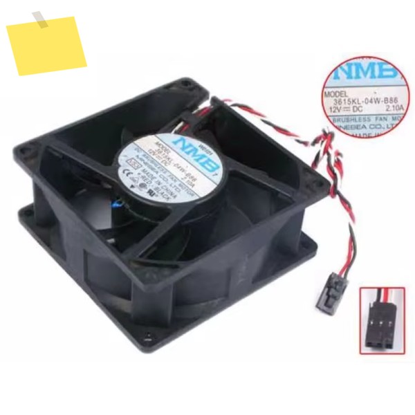 NMB-MAT 3 선 서버 냉각 선풍기, 3615KL-04W-B86 VS3, DC 12V, 2.1A, 92x92x38mm 제품 이미지