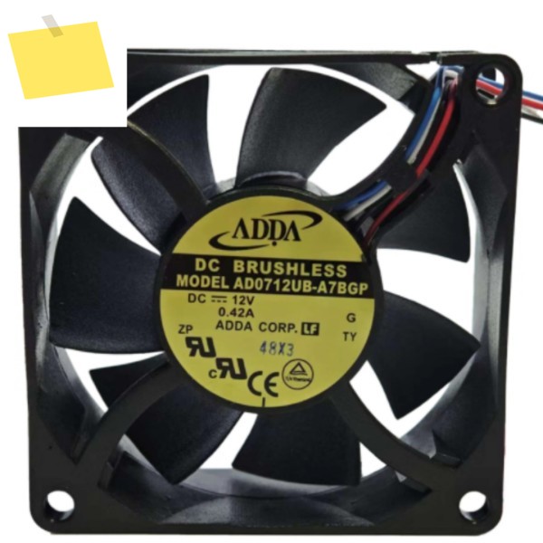 ADDA AD0712UB-A7BGP DC 12V 0.42A 70x70x20mm 4선 서버 냉각 팬 제품 이미지