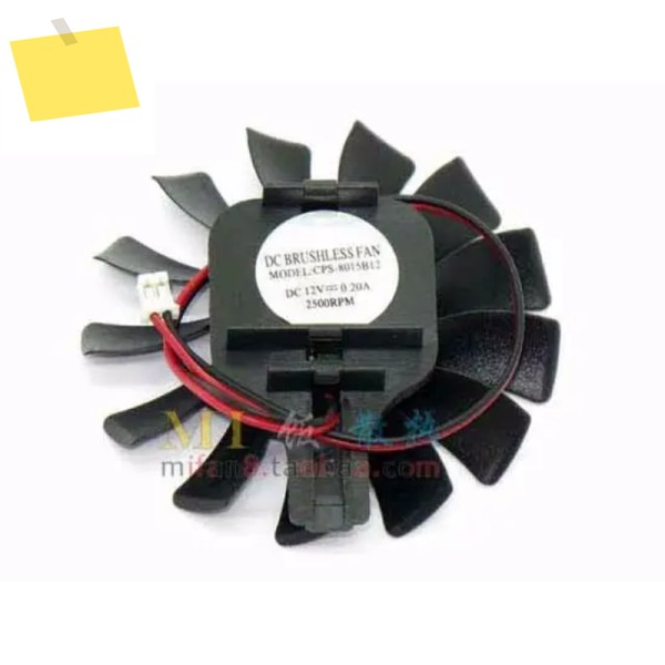 COIORFIII CPS-8015B12 DC 12V, 0.20A 직경 C.T.C 프레임리스 선풍기, 2 와이어 서버, 75mm, 23mm 제품 이미지