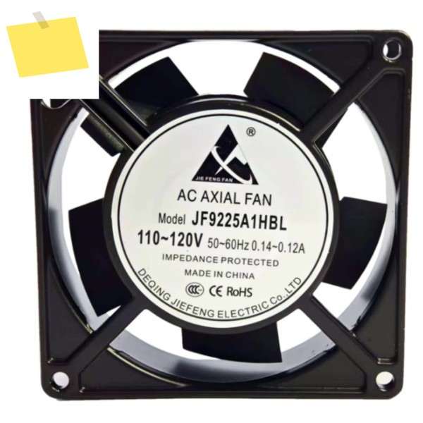 JF9225A1HBL AC 110-120V 0.14A 92x92x25mm 2선 서버 냉각 팬 제품 이미지