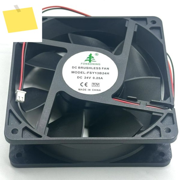 FONSONING 2 와이어 서버 냉각 선풍기, FSY13B24H, DC 24V, 0.25A, 120x120x38mm 제품 이미지