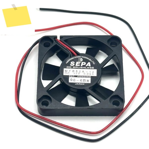 SEPA MFB52A-12 2 선 서버 냉각 선풍기, DC 12V, 0.09A, 50x50x10mm 제품 이미지